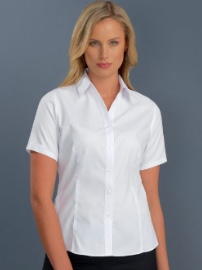 Shirt JOHN KEVIN Style 100 Womens Short Sleeve Poplin Business Shirt