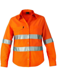 Shirt King Gee Ladies WorkCool 2  Reflective Tape Long Sleeve