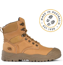 Boot MONGREL High Lace Up with Moulded PU Scuff Cap Heat Oil and Acid Resistant Rubber Outsole WHEAT