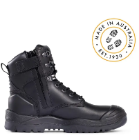 Boot MONGREL Lace Up Zip Sided Scuff Cap BLACK