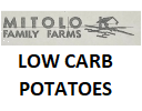 Heatpress MITOLO FAMILY FARMS Logo with LOW CARB POTATOES Under in Black on Front Right Hand Side wearing on Orange SW40 Vests ONLY