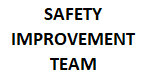 Heatpress SAFETY IMPROVEMENT TEAM in Black Text in 3 Lines on Upper BACK of Safety Vest Between The Silver Reflective Tape