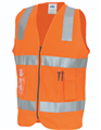 Vest Silver Reflective Tape Zip Front ID Front