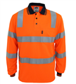 Polo Shirt Hi Vis Biomotion  Long Sleeve Polo Shirt with  Reflective Silver Tape
