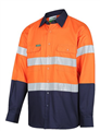 Shirt HI Vis Cotton Drill 190gsm  Long Sleeve with Reflective Tape