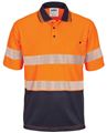 Polo Shirt Micromesh Short Sleeve HiVis Segment Taped Two Tone