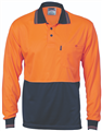 Polo Shirt Cool Breathe 175gsm Long Sleeve HiVis Two Tone