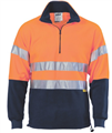 Polar Fleece Half Zip Reflective Tape HiVis Two Tone