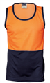 Singlet Cotton Back 185gsm HiVis Two Tone