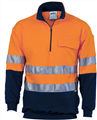 Windcheater Cotton Fleecy 12 Zip HiVis Two Tone