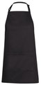 Apron Bib Style Poly Cotton with Pocket BLACK 86cm x 93cm