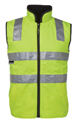 Vest Reversible HiVis DN with Silver Reflective Tape 100 Polyester Shell with Lining 290gsm Polar Fleece Contrast Colour