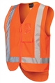Vest HiVis Day  Night Zipped TTMCW Safety Vest with Silver Reflective Tape