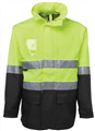 Jacket JBs Hi Vis LIME BLACK Long Line Jacket with Silver Reflective Tape