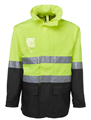 Jacket JBs Hi Vis LIME NAVY Long Line Jacket with Silver Reflective Tape