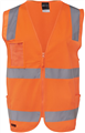 Vest HiVis DayNight ORANGE Zipped with Reflective Tape for DRASUP ITS FRESH Only