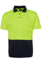 Polo JBs Adults Hi Vis Non Cuff Traditional Polo