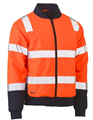 Jacket Bisley Bomber Two Tone HI Vis with Padded Waterproof and Breathable Quilted Lining  Silver Reflective Tape