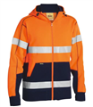 Hoodie Bisley Hi Vis Two Tone Zip Fleece Hoodie with Contrast Internal Lining