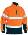 Pullover BISLEY Fleece HiVis 14 Zip with Reflective Tape
