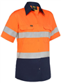 Shirt Bisley Ladies Taped Hi Vis Cool Lightweight Short Sleeve Drill Shirt with Silver Reflective Tape