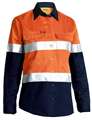 Shirt Ladies Bisley Light Weight Two Tone Reflective Tape and Gusset Sleeve