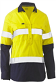 Shirt Bisley Womens Hoop Taped HiVis Stretch Closed Front Shirt 58Cotton42 Polyester T400 155gms