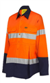 Shirt Bisley Womens Taped Hi Vis Maternity Drill Shirt with Silver Reflective Tape