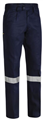 Trouser Bisley Mens 100 Cotton Drill Work Pant with Silver Reflective Tape  310gsm