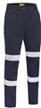 Trouser Womens Bisley Taped Stretch Cotton Drill Cargo Pants with Double Silver Reflective Tape