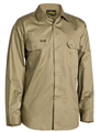 Shirt Bisley LS Cool Weight Drill Vertical cotton mesh back ventilation