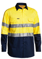 Shirt Bisley Cool Light Weight 100 Cotton  Reflective Tape  Gusset Cuff Long Sleeve