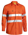 Shirt BISLEY 100 Cotton Light Weight Hi Vis Drill Shirt With 3M Tape