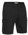 Shorts Bisley Mens Stretch Cotton Cargo 97 Cotton 3 Spandex 280gsm with Additional Hidden Phone Pouch