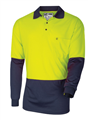 Polo Shirt Micromesh Long Sleeve Hi Vis Polo Shirt with 3 Button Closure