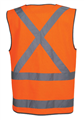 Safety Vest Force360 Day Night Safety Vest X Pattern Cross on Back and Silver Reflective Tape Polyester Material