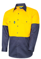 Shirt Cotton Drill 160gsm with Horizontal Cooling Vents Long Sleeve