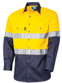 Shirt Drill  HiVis 160gsm Lightweight  Long Sleeve Reflective Tape 3M