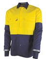 Shirt Lightweight Cotton 160gsm Vented Hi Vis Shirt with Graphex Cut Level F Resistant Sleeve Layer from Wrists to Biceps