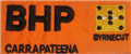 Embroidery BHP CARRAPATEENA Black Logo  BYRNECUT Dual Logo Front Left Hand Side WearingBlack White  Gold Logo