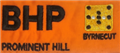 Embroidery BHP PROMINENT HILL Black Logo  BYRNECUT Dual Logo Front Left Hand Side WearingBlack White  Gold Logo