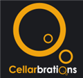 Embroidery Cellarbrations Logo Front Left Hand Side WearingUpper Garmentson DARK ClothingGold  White Logo