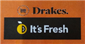 Heatpress DRAKES ITS FRESH Logo Back Upper Centre LARGEon HIVIS VESTSYellow Black White Logo