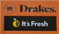 Heatpress DRAKES ITS FRESH Logo Front Left Hand Side Wearingon HIVIS VESTSYellow Black White Logo
