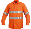 Shirt King Gee Workcool 2 HiVis  Reflective Hoop Tape Long Sleeve Shirt
