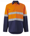 Shirt KING GEE WorkCool Vented Closed Front Spliced Taped Long Sleeve