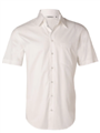 Shirt BENCHMARK Mens Self Stripe Short Sleeve Cotton Polyester Shirt