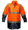 Jacket Wet Weather Hi Vis with Reflective Tape Two Tone  Mesh Lined Waterproof
