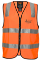 Vest LITTLE TRACTOR POTATOES Unisex Vic Rail Hi Vis with CHEATPMITGROSW40LCP Heatpress MITOLO FAMILY FARMS Logo with LOW CARB POTATOES Under BLAC