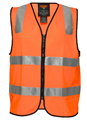 Vest HiVis Silver Reflective Tape Zip Front